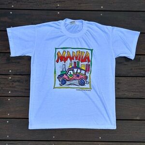 Vintage White Colorful Manila Philippines Cotton 90s Graphic Tee